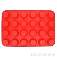 Richohome 24-Cup Silicone Mini Muffin Pan  Silicone Molds Cupcake Baking Pan  2-Pack  Red - B07BVX94DV